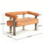 Causeuse ronde avec accoudoirs (orange foncé et brun)-145905819