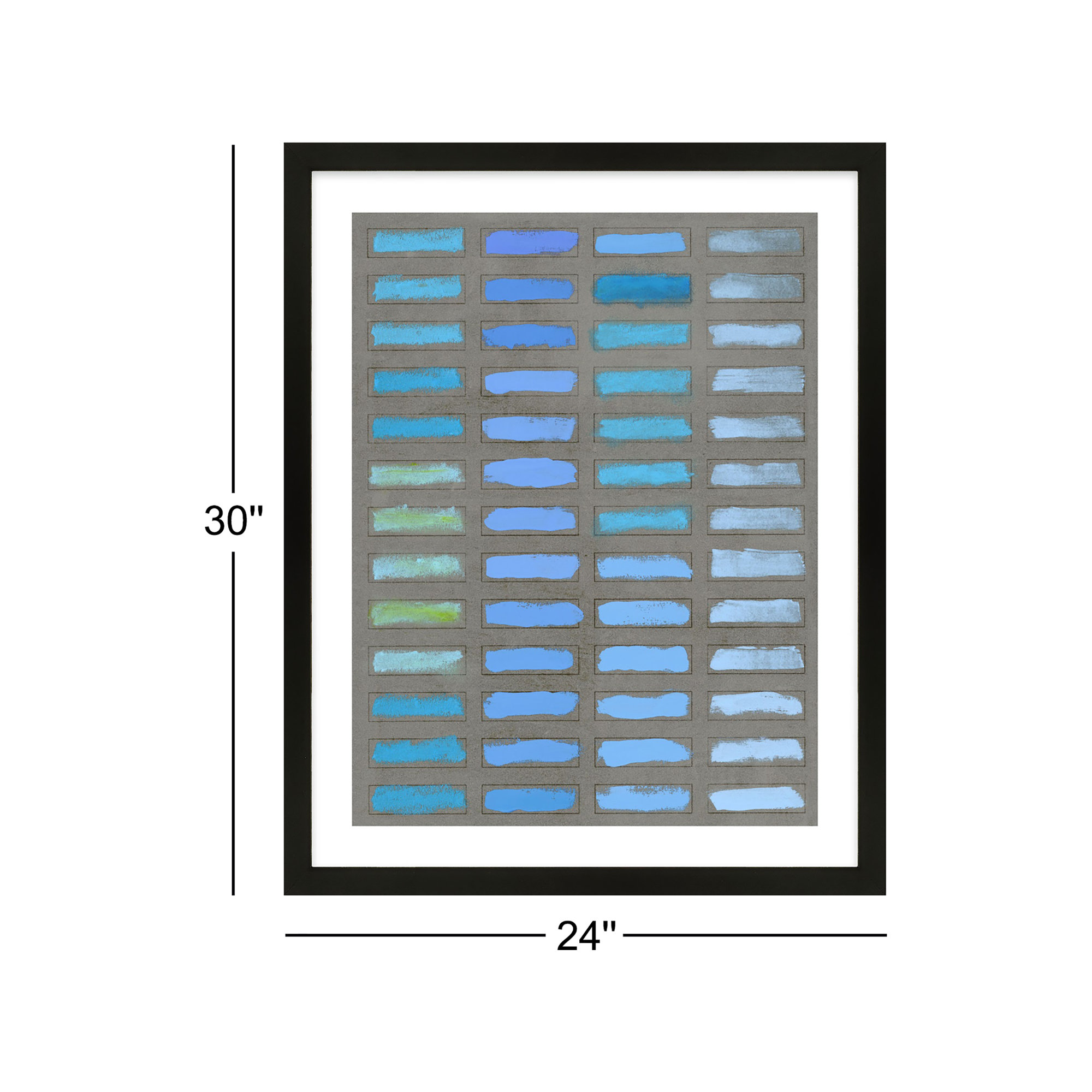 The Blues 2 by Jacques Pilon, Black Framed, 30" H x 24" W x 1.25" D