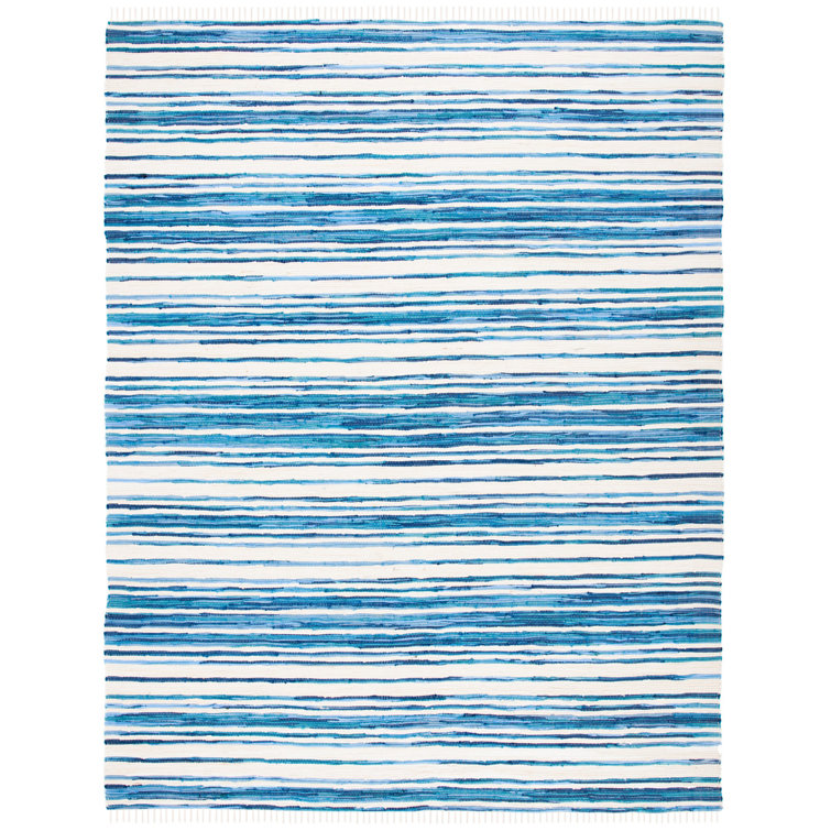 Brogun Handwoven Cotton Ivory/Blue Area Rug