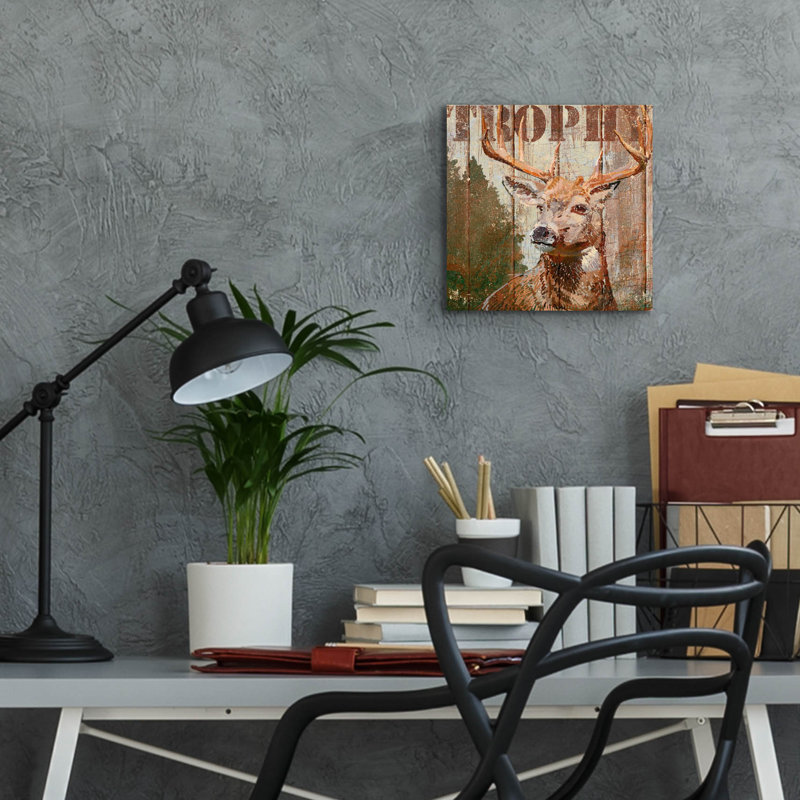  «Open Season Trophy» par Art Licensing Studio, art mural en verre acrylique, 12 po x 12 po