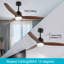 Ventilateur de plafond à DEL 52 pouces avec télécommande et ensemble d'éclairage Boarisch