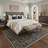 Zephyr Oriental Floral Machine Washable Black / Brown Indoor Area Rug with Non-Slip Backing-1700113628