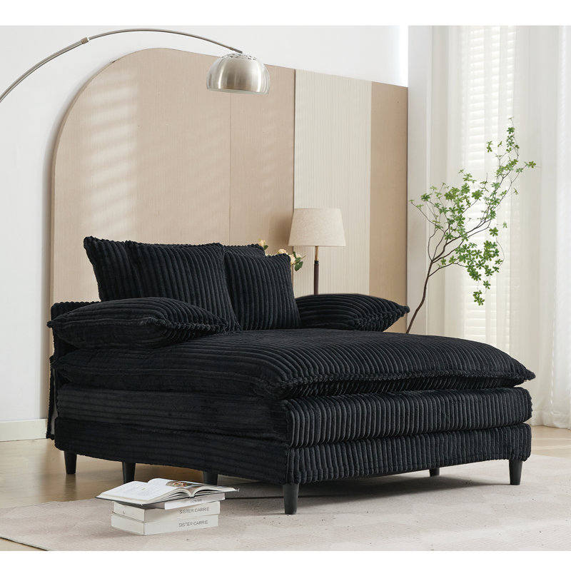 Méridienne surdimensionnée 54,75 po, Noir