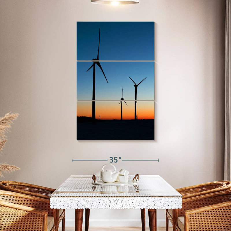Lilie Wind Turbines At Dusk, 57" H x 36" W