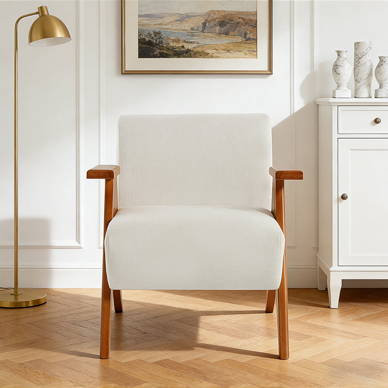 Fauteuil 27,6 po Mid-Century, Beige