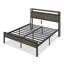 Structure de lit grand avec tête de lit et station de charge Tryston, gris-2104932901-2140415748