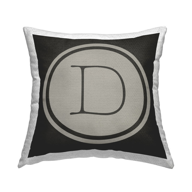Coussin d'extérieur imprimé en forme de clé Modern D par Ziwei Li