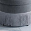 Pouf de rangement rond rembourré de 23,23 pouces avec franges-1393610043