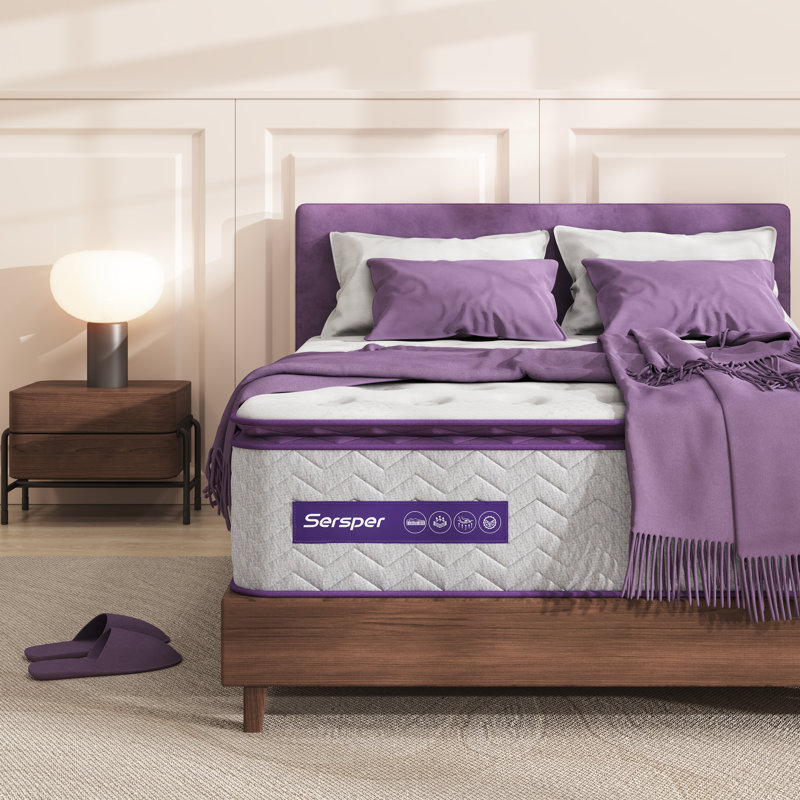 Matelas à plateau-coussin hybride moyen 8/10/12 po, Lit double, 12"