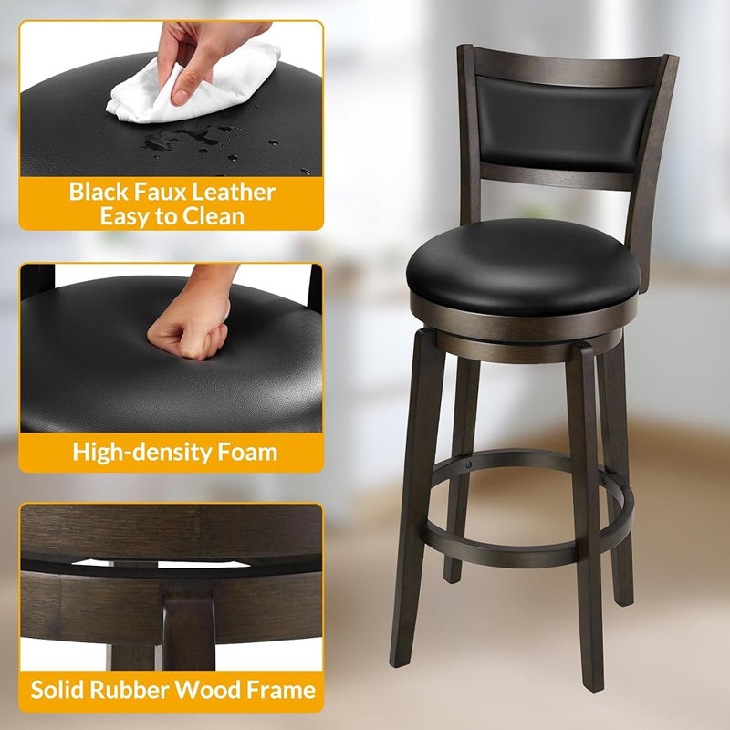 Tabourets de bar pivotants à hauteur de comptoir, chaises de cuisine et de salle à manger modernes