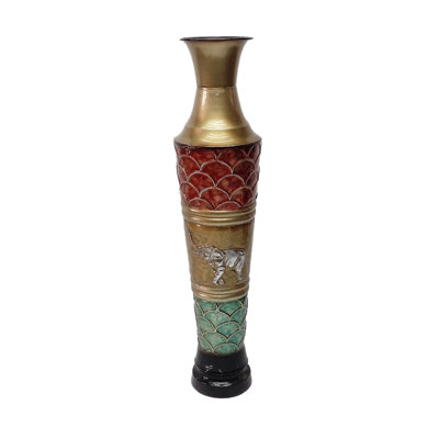 23In Metal Vase