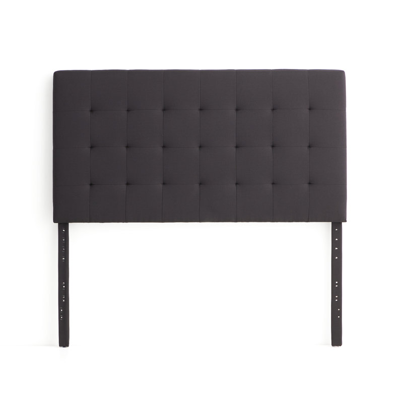 Generic Rectangle Square Tufted Headboard, Queen, Charcoal, Charcoal, Queen