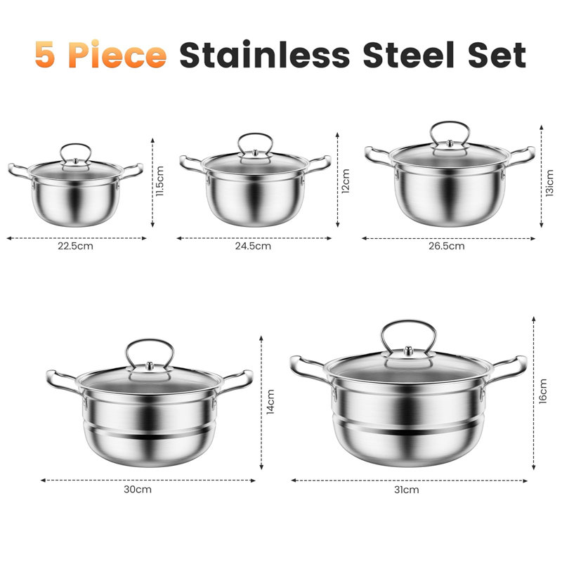 12 - Piece Stainless Steel Cookware Set