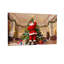«Christmas Santa Decorating Christmas Tree In Hall», ensemble de 3 impressions d'art sur toile-2139204280