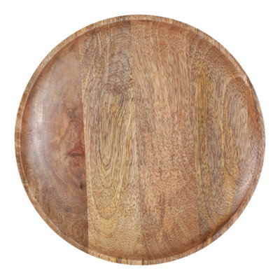 Decorative Mango Wood Footed Bowl Tray for Home Decor - Sculptural Centerpiece for Entryway, Coffee and Dining Table Accent - 11", Tan & Brown