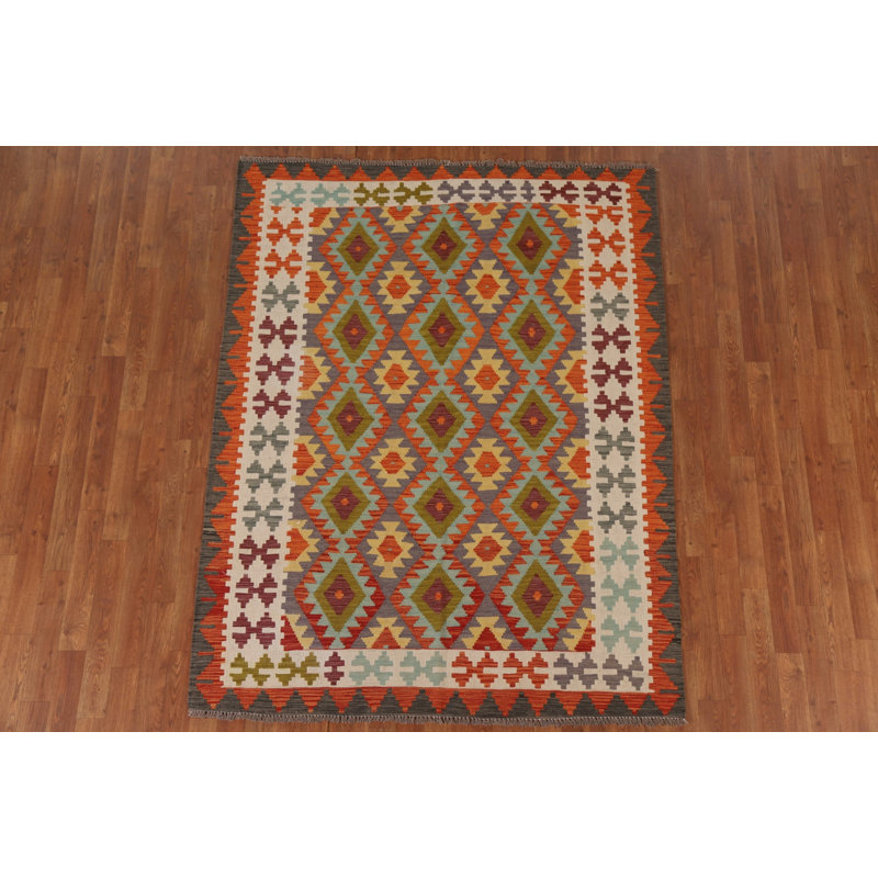 Tapis oriental en laine réversible kilim 5 x 7