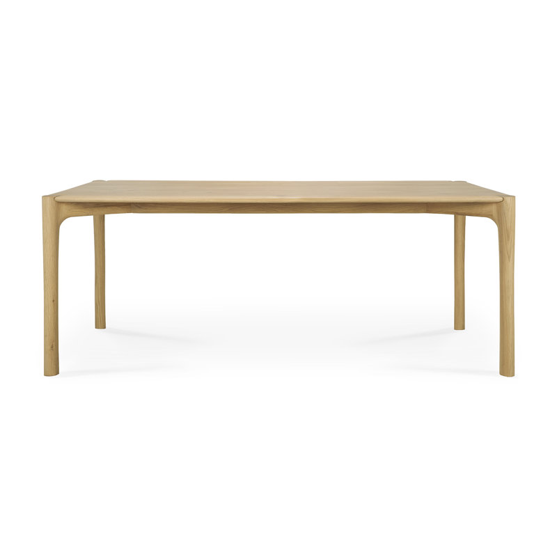 PI Solid Oak Dining Table, Light Brown, 30"H x 79"L x 37.5"W