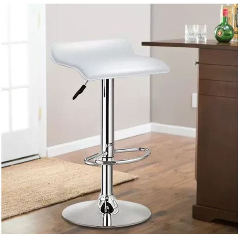 Sevilla Pu Upholstered Adjustable Stool, White