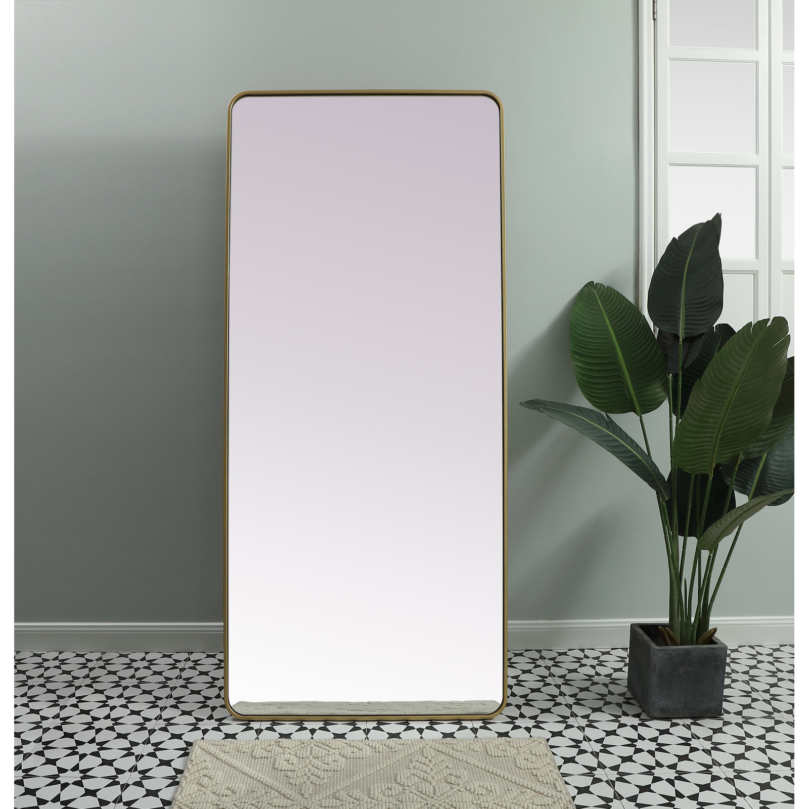 Sabine 32" Full-Length Mirror, Brass, 72" x 32"