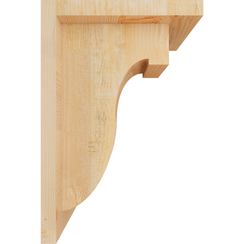 Del Monte Corbel w/Backplate, 12" H x 6" W x 8" D, Douglas Fir, Rough Sawn