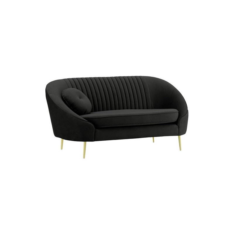Avlynn 2 Seater Velvet Sofa, Black