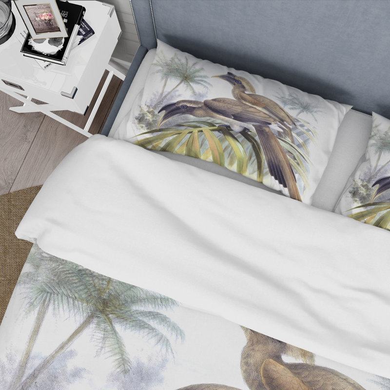 Ensemble de housse de couette Traditional Vintage Birds Vintage II - microfibre de polyester