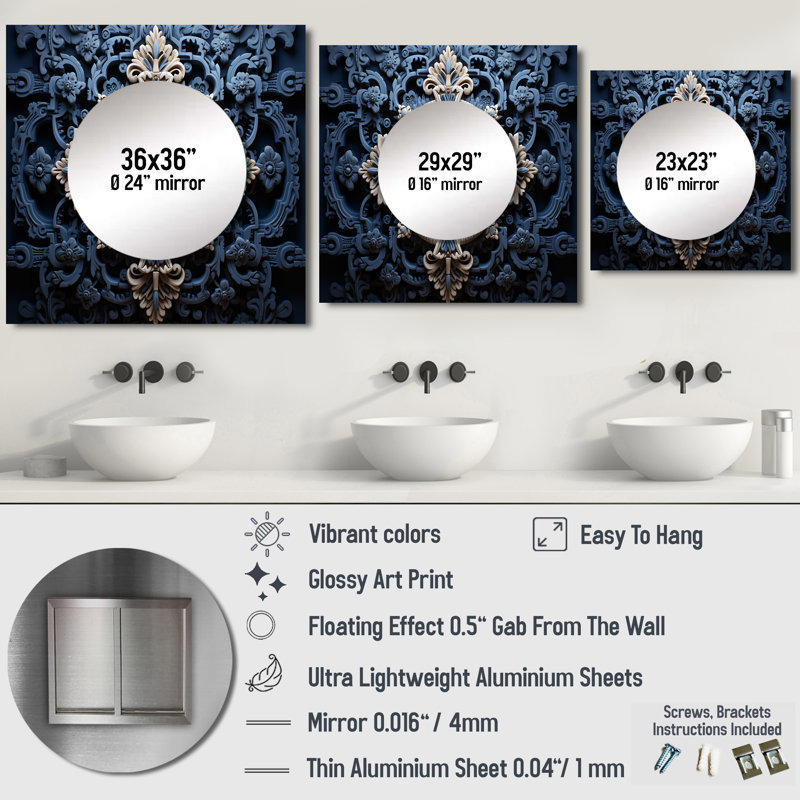 Roehr - Miroir spirituel carré pour décoration murale, 36 po x 36 po