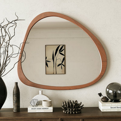 Miroir en bois massif 45 po Miroir mural asymétrique