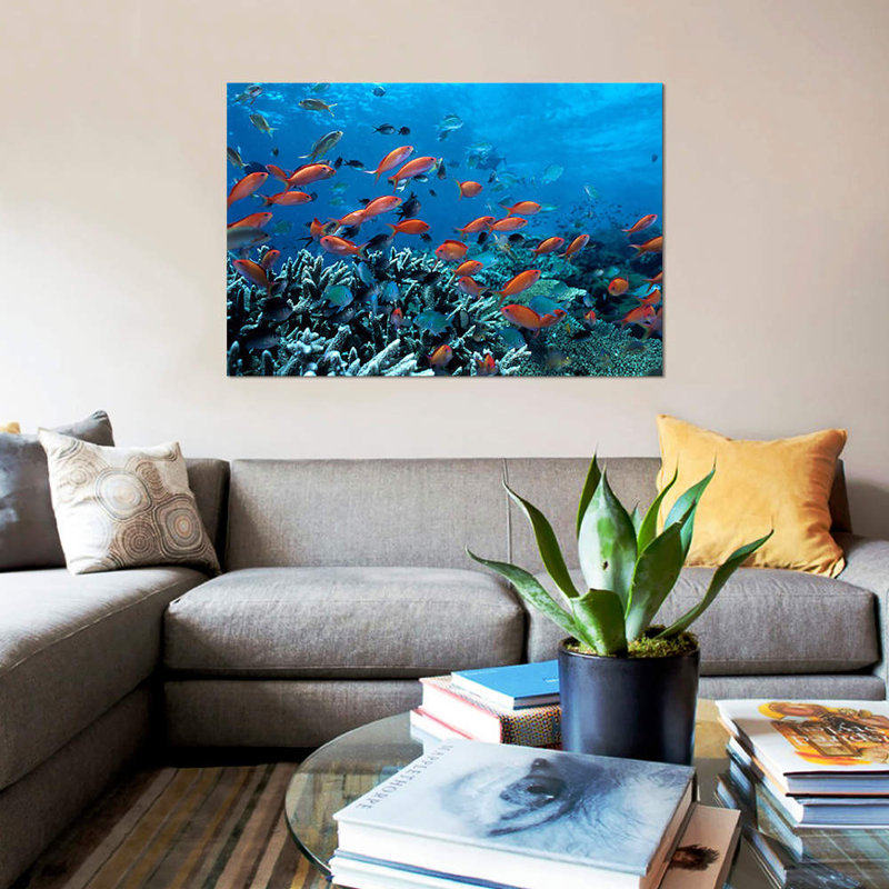 Ocean Fish Coral Reef - Print on Canvas, 66.04 cm H x 45.72 cm W x 1.91 cm D, No Frame