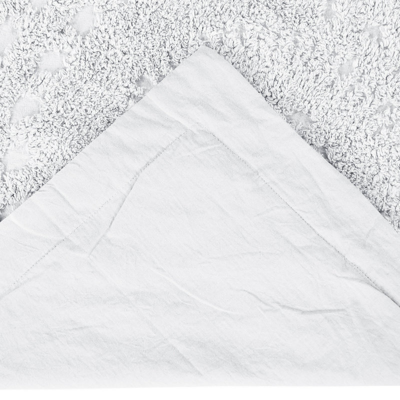 Taie décorative 100% coton en chenille de Rio Collection Euro, Blanc, Européen