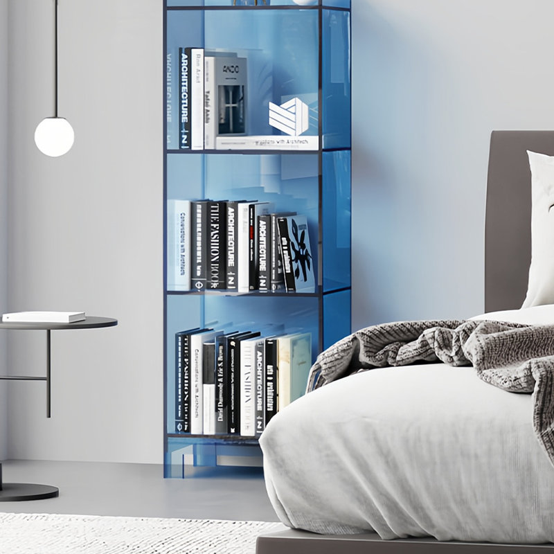 Bibliothèque simple, tendance et belle, Bleu, (4 tablettes) H 47,2 po x l 15,7 po x P 11,8 po