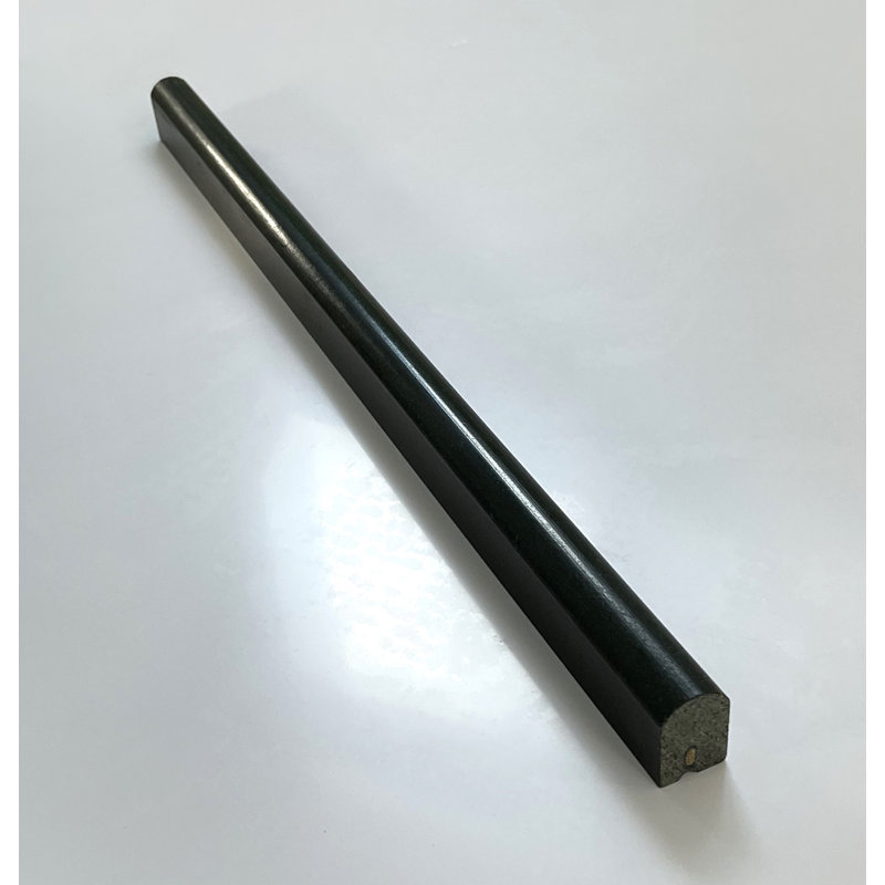 12" X 0.5" Marble Pencil Liner Tile Trim, Basalt