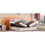Beige Upholstered King Size Bed With Versatile Storage Space Generous Capacity
