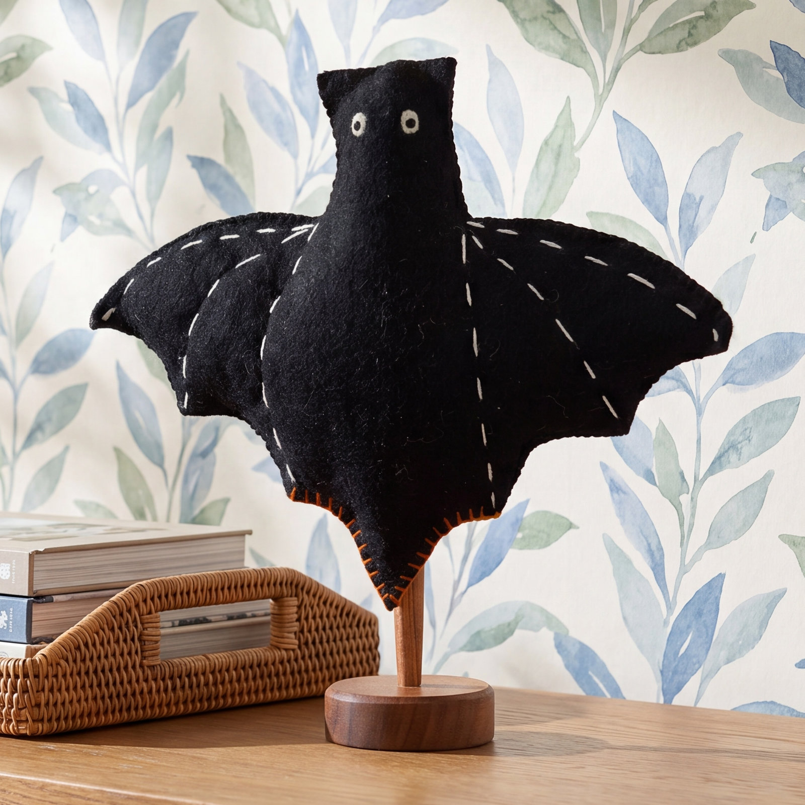 FELT HALLOWEEN BAT ON A BASE