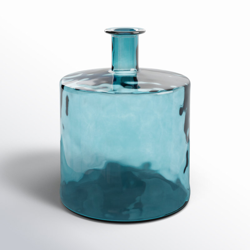 Jonathan Glass Vase, 17" H x 14" W x 14" D, Blue