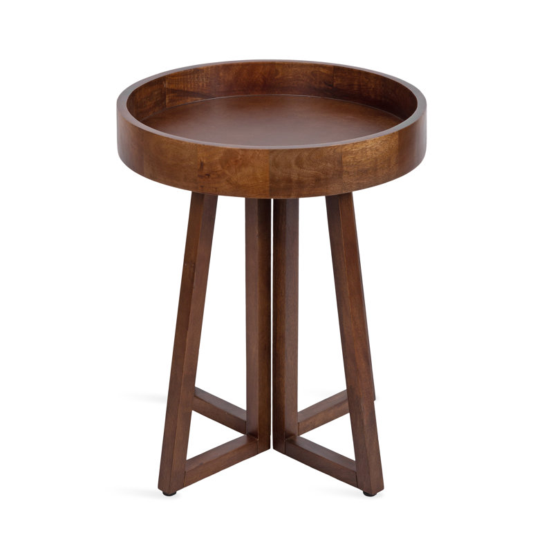 Mayflower Solid and Manufactured Wood End Table, Walnut Brown, Walnut Brown, 22" H x 18" W x 18" D