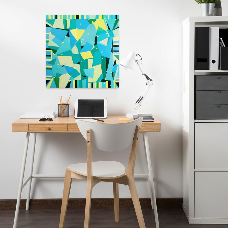 Art contemporain abstrait géométrique, H 18 po x l 18 po