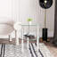 Table basse Feigin, table basse circulaire en verre à double couche, table design minimaliste