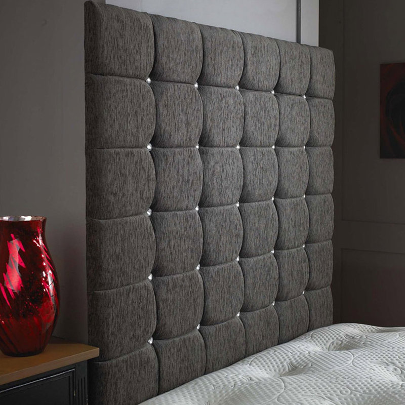Sherrill Upholstered Headboard, Single (3'), Black, Chenille Fabric