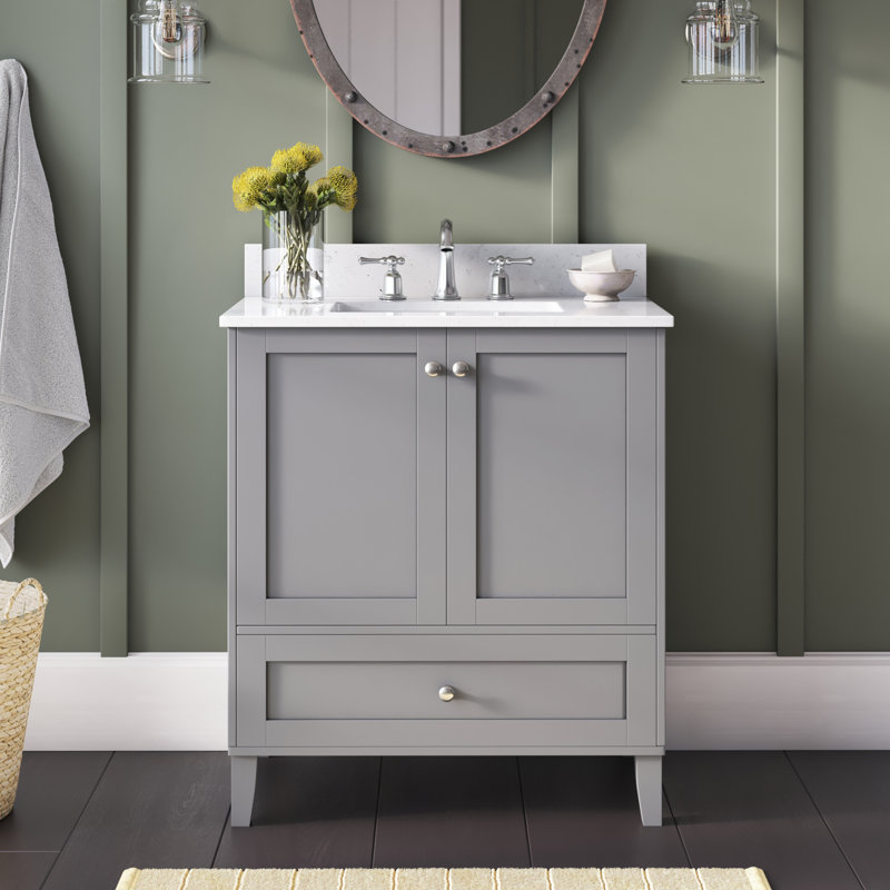 Ensemble de meuble-lavabo simple 30 po Gera, gris