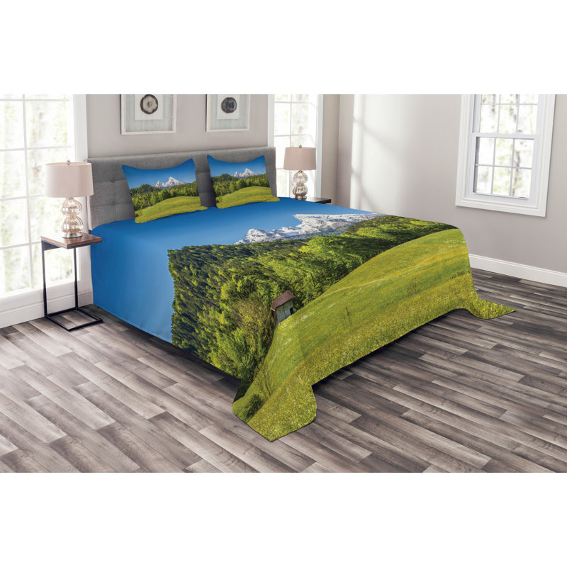 Ebern Designs Fowlkes Bedspread with Pillow Shams, 220 x 264 cm
