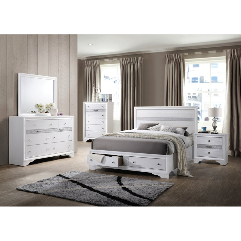 Armoire de chevet blanche 2 tiroirs pleine extension en bois pour le décor de la chambre à coucher et les besoins de rangement