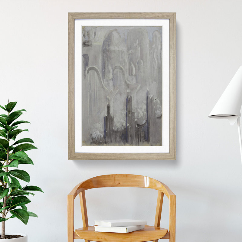 Creation of the World Vol.10 by Mikalojus Konstantinas - Picture Frame Painting, 48cm H x 36cm W x 2cm D, Oak Framed