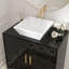 Meuble-lavabo noir ultrabrillant avec lavabo en céramique