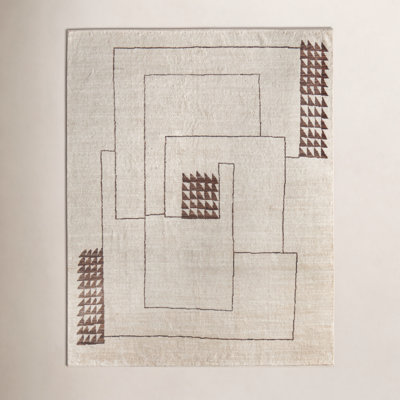 Agape Modern Abstract Ivory Area Rug