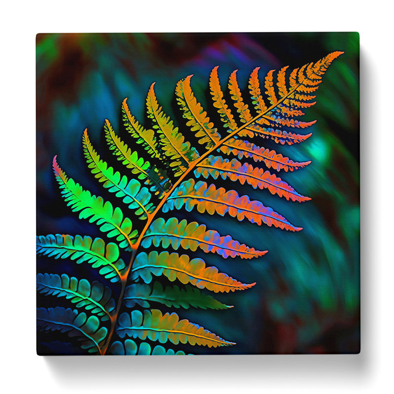 Fern Leaf Neo-Impressionism - Print, 50cm H x 50cm W x 3cm D