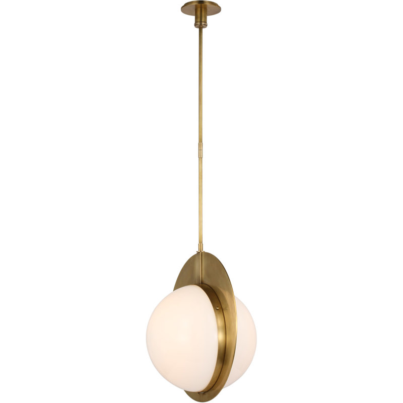 Thomas OBrien Quando Large Globe Pendant, Antique Brass, 58" H x 19.75" W x 14" D