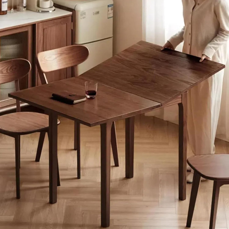 Solid Oak Folding Dining Table, Brown Oak