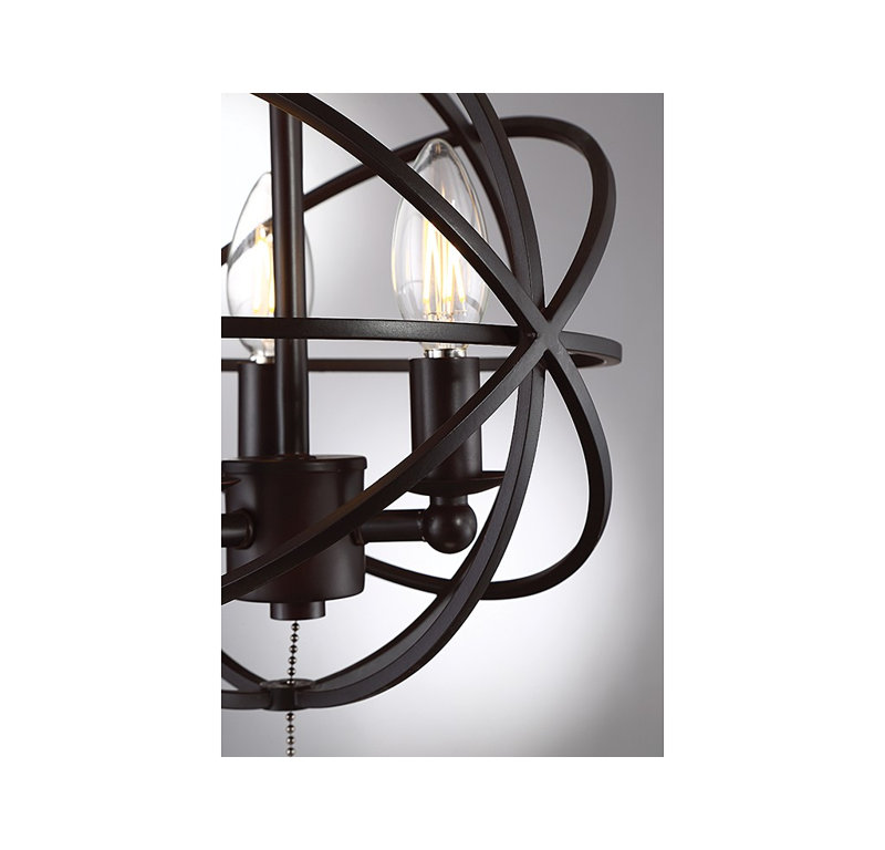 Ventilateur de plafond à DEL 3 lumières, Bronze anglais