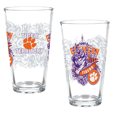 Clemson University Set of 2 16oz Pint Glasses